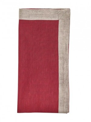 Dip Dye Napkin in Red and Burgundy Set/4