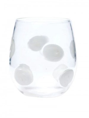 Drop Stemless Wine Glass White