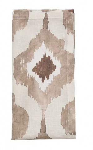 Watercolor Ikat Napkin in Taupe Set/4