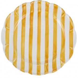 Amalfitana Yellow Stripe Round Platter