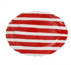 Amalfitana Red Stripe Oval Platter