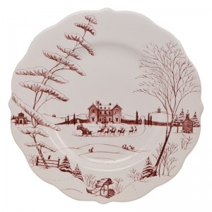 Country Estate Winter Frolic Ruby Dinner Plate