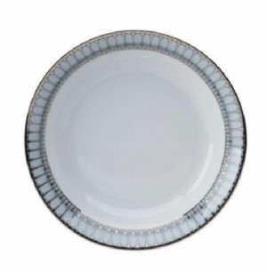 Arcades Grey and Platinum Soup Cereal Plate