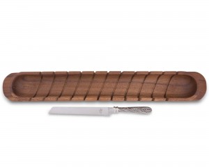 Baguette Board with Wheat Pattern Bread Knife