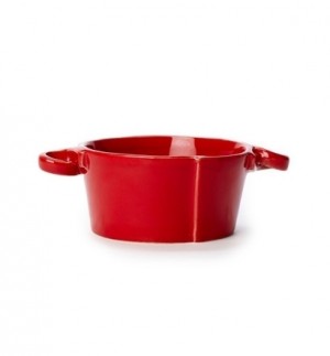 Lastra Red Small Handled Bowl