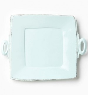 Lastra Aqua Handled Square Platter