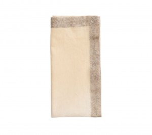 Dip Dye Napkin in White and Beige Set/4