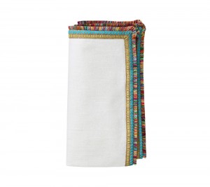 Spectrum Napkin in White and Multi Set/4