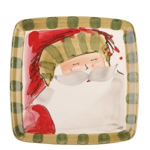 Old St. Nick Striped Hat Square Salad Plate