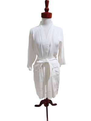 White Linen Bamboo Robe