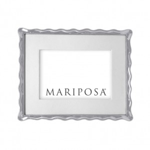 White Leather with Wavy Border 5x7 Frame