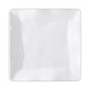 Ruffle White Square Dinner Plate