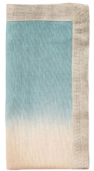 Dip Dye Napkin in Natural and Seafoam Set/4