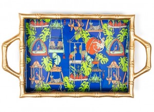 Menagerie Enameled Chang Mai Bamboo Tray