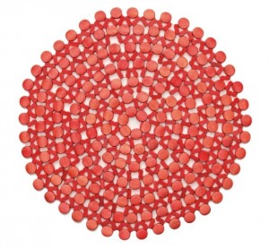 Round Bamboo Placemat in Coral Set/4