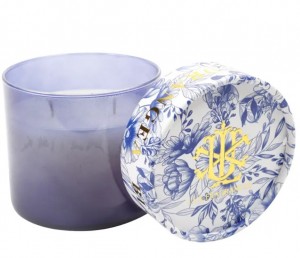 Blue Hydrangea 15 oz 2 wick candle in glass jar