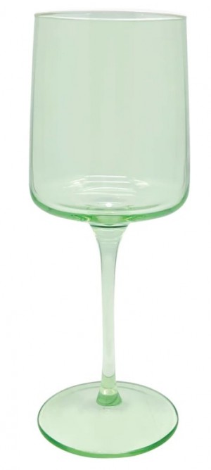 Fine Line Light Green with White Rim Wine Glass Set/4
