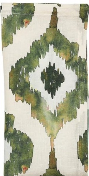 Watercolor Ikat Napkin in Olive Set/4
