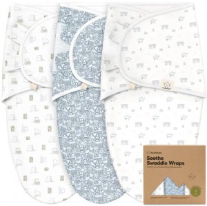 3pk Soothe Baby Swaddles 0-3 Months, Sleep Sack For Newborns in Excavation