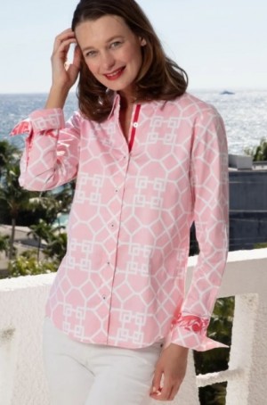 Rome Shirt Pink White Geo