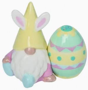 Easter Sitting Gnome Egg Salt and Pepper Shaker Set