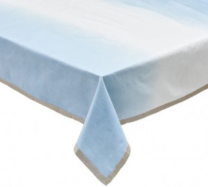 Dip Dye White and Periwinkle 110" x 58" Tablecloth