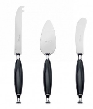 Country Black 3 Piece Cheese Knives Set
