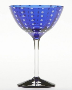Perle Cobalt Martini/Cocktail Goblet Set/2