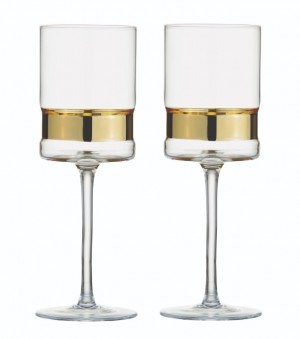 SoHo Wine Glass Gold Set/2
