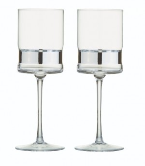 SoHo Wine Glass Silver Set/2