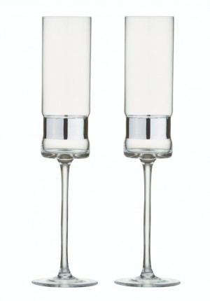 SoHo Champagne Glass Silver Set/2