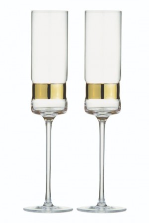 SoHo Champagne Glass Gold Set/2
