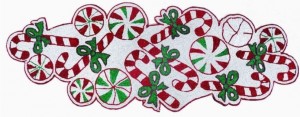 Sweet & Twisted Beaded Table Runner in Red, White & Green
