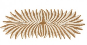 Beaded Leaves Gold and White Runner