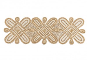 Gold and White Deco Beaded Runner