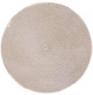 Round Placemat in Lurex Silver Sand Set/4