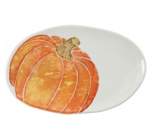 Pumpkins Small Oval Platter with Pumpkin